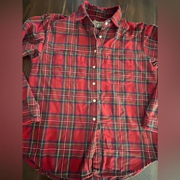 Abercrombie & Fitch long sleeve button down red plaid women’s Small soft cotton - Picture 14 of 14